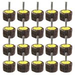 FEIHU 20 Pcs 40 X 25 X 6 mm Flap Wheel 80 Grit. For Removing Rust, Deburring, Grinding Polishing Flat.Disc Abrasive Sanding Pads for Drills 6mm Shank