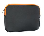 Emartbuy Dark Grey/Orange 11.6-14 Inch Water Resistant Neoprene Soft Zip Case Cover Sleeve With Blue Interior & Zip Compatible with Laptops Listed Below