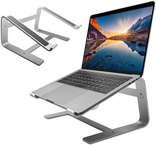 Macally Macbook Stand | Laptop Stand for Desk | Computer Stand (Universal 10"-17.3") Premium Aluminum Stylish and Sturdy Laptop Riser Stand - Laptop Holder for Macbook Pro/Air, Notebook, Chrome