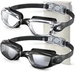 NSSIW Swim-Goggles-Adult-Women Goggles Swimming Men: Anti Fog Pool Goggles with UV400 and No Leak 2 Pack