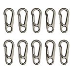 Temlum 3.3 cm Tiny SF Aluminum Carabiner Clip Mini Carabiners Set Spring Snap Keyring Hook for Camping Traveling Hiking Keychains Outdoor White(10pcs)