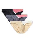 BIATWOWR 2XL 3 Packs Mens Sexy Big Bulge Enhancing Pouch Briefs Underwear Low Rise Contrast Color ice silk Smooth Stretch Lightweight Comfort No Fly