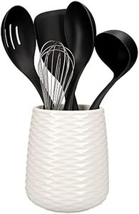 KitchenAid 6 Piece Utensil Set and Holder, Non-Stick and Dishwasher Safe Kitchen Utensil Set, Cooking Tools with Storage Crock