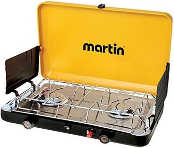 MARTIN Portable Gas Stove | 2 Burner Propane Stove Perfect for Camping, Cookout, Emergency | Made of Stainless Steel | Built-in Carrying Handle | CSA certification | Yellow Camping Stove 20,000 BTU