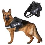 Aik India Dog Harness Chest Body Belt for Dogs, Reflective Dog Vest Harness for Large Dogs with Nylon Handle - Labrador Retriever, Rottweiler, Pitbull (XL - Above 35kg Dogs, Black)