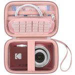 Canboc Carrying Case Compatible with Kodak PIXPRO FZ55/ FZ45/ FZ43/ FZ53 16MP Digital Camera, Video Vlogging Camera Bag, Zipper Mesh Pocket fit Cable, Rose Gold (Case Only)