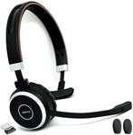 Jabra Evolve 65 Bluetooth Mono MS Headset SE- Compatible with Voice, Video App, PC, Mac - Teams, Zoom, Webex, Meet and More, with Global Teck Microphone Cushions, 6593-823-309