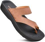 AEROTHOTIC Odal Split Toe Women Arch Support Sandals (Odal Brown, numeric_10)