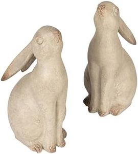 Creative Co-Op Charming Resin Rabbit Bookends, Grey