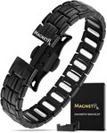 MagnetRX® Magnetic Bracelets for Men — EllipseMAX 5X Strength 5,000 Gauss Magnets — Designed in USA & Patent Pending — Premium Titanium Mens Magnetic Bracelet & Adjustable Length (Black)