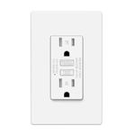 ELECTECK 15 Amp GFCI Outlets, Tamper Resistant (TR), Ultra Slim GFI Receptacles with LED Indicator, Ground Fault Circuit Interrupter, Decor Screwless Wallplate Included, ETL Listed, White