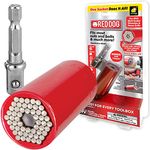 Red Dog Socket w/Drill Adapter, Fits Most Nuts & Bolts, Use with Socket Wrenches & Power Drills, Steel Rods Form Any Shape, Standard or Metric, 2 in.