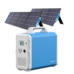 POWEROAK Solar Generator EB180 with Panels Included 1000W Portable Power Station with 2pcs Foldable Solar Panel SP200S 220W, Mobile Solar Power Supply for RV Home Outdoor Camping