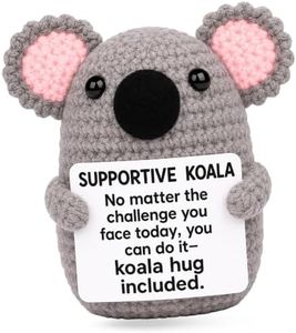 PICKLE BUDDIES Positive Crochet Animals Koala - Handmade Emotional Support Decorative Crochet Figurines Desk Decor Gifts for Family Friends Coworker