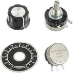 EPLZON B102 1K Ohm Carbon Film Rotary Taper Potentiometer with A03 knob and dial RV24YN20S Potentiometer Single Turn Carbon Film Rotary Taper Potentiometer Used for Inverter Speed Regulation