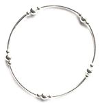 Sterling Silver 925 Beaded Stretch Noodle Design Bracelet