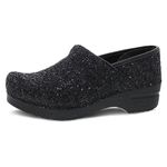 Dansko Professional Glitter Slip-On Clogs for Women – Rocker Sole and Arch Support for Comfort – Ideal for Long Standing Professionals – Food Service, Healthcare Professionals, Black, 7.5-8