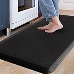 Carvapet Non Slip Kitchen Mat Anti Fatigue Standing Mats Cushioned Comfort Kitchen Floor Mats PVC Waterproof Runner Rug for Standing Desk, Kitchen, Office (Black,44x99cm)