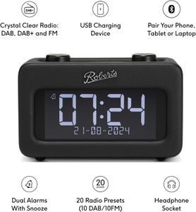 Roberts Revival REST DAB Radio – Black Retro Portable Radio