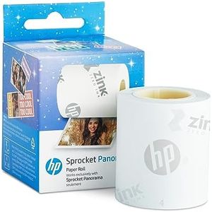 HP Sprocket Panorama 16.4' (5 Metres) Zinc Paper Roll - Zinc Zero-Ink Instant Photo Paper Roll with Adhesive Backing, Smudge Proof Compatible with HP Sprocket Panorama Photo and Label Printers