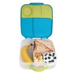 B.BOX 5-Compartment bento Style Lunch Box for Kids, Toddlers, Childrens, BPA-Free Food Storage Container with Cooler Pack, ON-The-GO Food Box with Handles Included Custom Divider(Ocean Breeze)