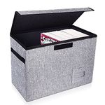 Leffis Comic Book Storage Box 15.5in X 7.5in X 11.3in, Collapsible Comic Short Box with Lids Holds 150 Comics Heavy Duty Bin Container