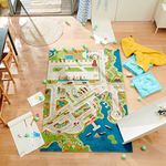 IVI Mini City Thick 3D Educational Play Mat Rug for Bedroom or Playroom, 86'L x 59.5'W, Non-Toxic Safe Play Area Learn with Cars and Toys, Multicolor (121MD034-150220)