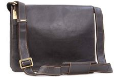 VISCONTI - Leather Messenger Shoulder Bag for Men - Medium/Large 13 to 14 inch Laptop Bag - Work Bag for A4 Notebooks - 18548 HARVARD - Mocha