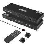TESmart 8 Port HDMI Switch 4K@60Hz, 8 in 1 Out HDMI Switcher with EDID Emulator, HDCP 2.2, 1U Rack Mount, Support RS232 | LAN Port | IR Remote | IP Control | Auto Scan, Ideal for Home Theater & Gaming