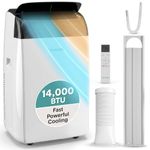 SereneLife Portable Air Conditioner 14000 BTU Air Conditioning Unit with Heat, 4 in 1 Portable AC with Dehumidifier, Follow Me Function, Window Kit & Remote Control