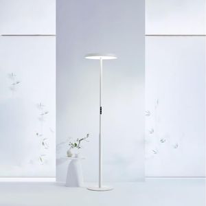 Modern Floor Lamp, Natural 10 AM Daylight Full Spectrum Standing Light for Bedroom Living Room Office, Double-Sided Illumination, Dual-Light Design, 7200LM, 4000K, White Floor Lamp, 36000+H Lifetime