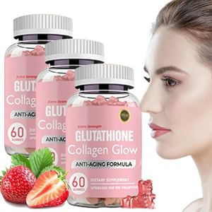 Glutathione Collagen Glow Gummies, Beauty Glutathione Collagen Glow for Women,Organic Collagen Gummies for Dark Spot,Korean Collagen Gummies (3PCS)