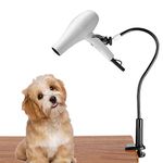 Dog Pet Grooming Table Hair Dryer Stand Holder Hands, Adjustable Flexible Third Arm Hose Tube Holder with Clamp (Black)