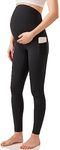 Enerful Maternity Leggings Over The Belly Activewear Pregnancy Stretch Workout Yoga Pants Tights with Pockets Large