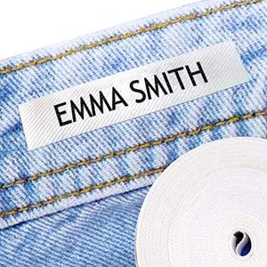 100 Personalized Iron-on Fabric Labels for Kids, Baby & Children's Clothes, School Uniform, Gentle on Skin, Durable, Easy to Apply, Eco-Friendly, Washing Resistant - White, Small, Cotton (100)