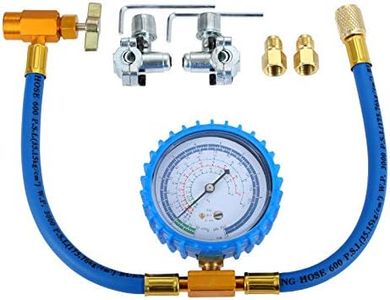 Juego de 2 válvulas de grifo BPV31 Bullet para perforación, 3/8 pulgadas y manguera de carga de refrigerante de aire acondicionado R134A con calibre, conecta solo con puerto R12/R22