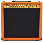 LyxPro 60 Watt Electric Guitar Amplifier, Combo Solid State Studio & Stage Amp with 10” 4-Ohm Speaker, Custom EQ Controls, Drive, Delay, ¼” Passive/Active/Mic Inputs, Aux In & Headphone Jack-Mahogany