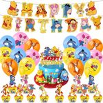 Norinoya Winnie the Pooh Birthday Party Decorations Set Including Banner Balloons Cupcake Toppers for Birthday Party Supplies,Baby Shower Decorations,Perfect for for Indoor Outdoor Party