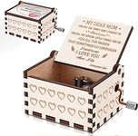 Woode Music Box for Mom from Son Kids U R My Sunshine Remember i love You mom hand crank Musical Gifts for Mother’s Day Birthday Christmas Thanksgiving Valentine's Day