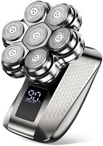 TEPOTZ Electric Head Shavers for Bald Men, 7D Detachable Head Shaver, 5-in-1 Grooming Kit, Type-C Fast Charge, Waterproof Wet/Dry, Electric Razor for Men, LED Display, Premium Gift Set-Matte Gunmetal
