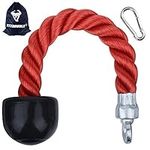 XYZDOUBLE Tricep Rope Cable Attachment Nylon Triceps Rope Pull Down Cord with Non-Slip Handlestraining Multi Gym Fitness Workout Biceps Triceps Gym or Home Red