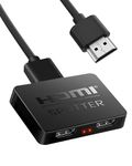 NEWCARE Upgraded HDMI Splitter 1 in 2 Out for Dual Monitors, 4K HDMI Splitter Mirror Display Only, HDMI Splitter 1x2 Adapter for HDTV/PS5/Fire Stick/Xbox/Blu-ray/DVD, Plug & Play, USB Powered