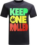 Keep One Rolled Marijuana 420 Pot Blunt Dank Weed Smoker Funny Men's T-Shirt (2XL) - Black