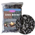 Medium Lava Rock 5LBS, 0.8" - 1.2" Natural Volcanic Stones Use in Fireplace, Fire Pit or Bowl Rocks for Indoor Outdoor Natural Gas Propane Fires and Decorative Landscaping