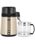 CO-Z 4L Water Distiller, Stainless Steel Countertop Distilled Water Maker, 4 Litre Purifier Machine with Auto Shut Off for Home, Kitchen, Office, CPAP & Humidifier, Gold