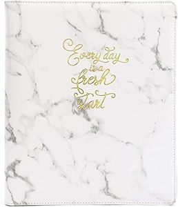 Paper Junkie Marble and Gold Foil 3 Ring Binder with Pockets, Portfolio Organizer with Clipboard (10.5 x 12.5 Inches)