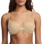 Chantelle Women's Basic Invisible Smooth Custom Fit Bra, Opaque, Beige, 38DD