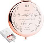 Gifts for Wife – I Love You Wife Gift. Laser Engraved ‘To My Beautiful Wife’ Rose Gold Compact Mirror – Romantic Gifts For Her Birthday, Wedding Anniversary, Valentines Day, Mothers Day From Husband