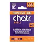 CHATR Mobile 4G LTE Prepaid 35$ SIM Card Starter Kit - Unlimited Talk Canada & USA + 50 GB (4G Network) | 1 Month Prepaid Service Incl. | Pay as You go | Canada | Refillable | Prepaid