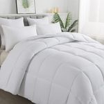 ELNIDO QUEEN All-Season White Down Alternative Quilted Comforter- Corner Duvet Tabs-Machine Washable-Duvet Insert or Stand-Alone Lightweight Comforter-King Size(102×90 Inch)